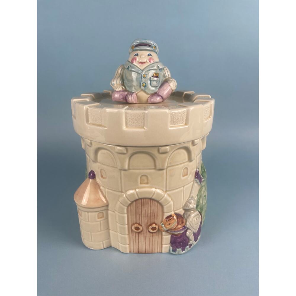 1970's Humpty Dumpty Castle Cookie Jar, Medieval Castle Shaped Cookie Jar,Retro